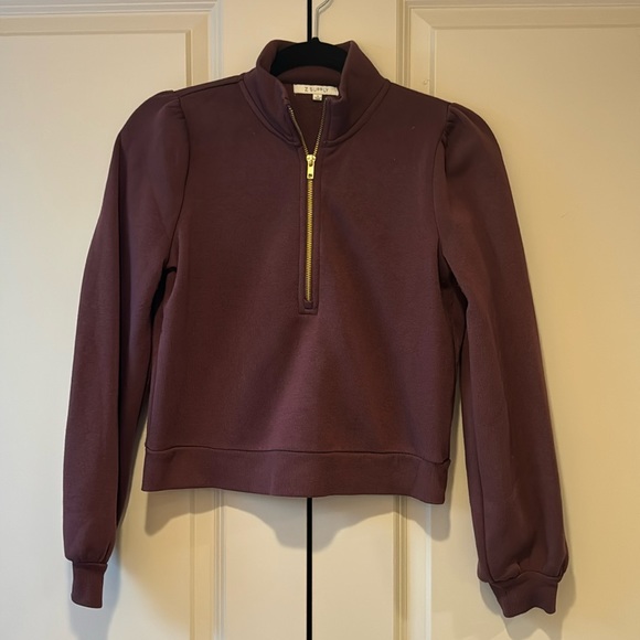 Z Supply Puffed Shoulder Quarterzip - Picture 1 of 4